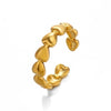 Casual Classic Style Heart Shape Stainless Steel Plating 18k Gold Plated Open Rings