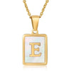 Casual Commute Letter Stainless Steel Plating Inlay Shell 18k Gold Plated Pendant Necklace