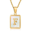 Casual Commute Letter Stainless Steel Plating Inlay Shell 18k Gold Plated Pendant Necklace