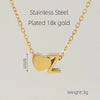 Casual French Style Letter Heart Shape Stainless Steel Plating 18k Gold Plated Pendant Necklace