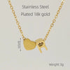 Casual French Style Letter Heart Shape Stainless Steel Plating 18k Gold Plated Pendant Necklace
