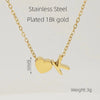 Casual French Style Letter Heart Shape Stainless Steel Plating 18k Gold Plated Pendant Necklace