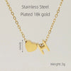 Casual French Style Letter Heart Shape Stainless Steel Plating 18k Gold Plated Pendant Necklace