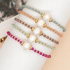 Casual Simple Style Round Artificial Crystal Freshwater Pearl Beaded Drawstring Braid Bracelets