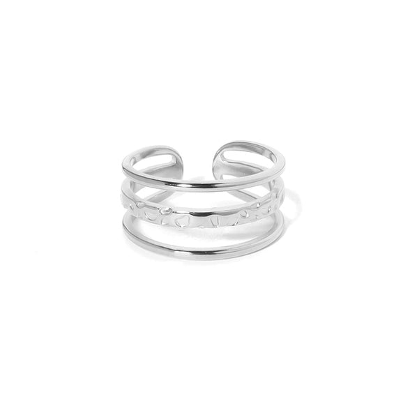 Casual Solid Color Titanium Steel Plating 18k Gold Plated Open Ring