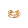 Casual Solid Color Titanium Steel Plating 18k Gold Plated Open Ring