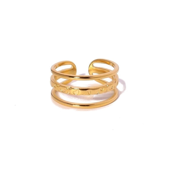 Casual Solid Color Titanium Steel Plating 18k Gold Plated Open Ring