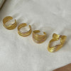 Casual Solid Color Titanium Steel Plating 18k Gold Plated Open Ring
