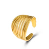 Casual Solid Color Titanium Steel Plating 18k Gold Plated Open Ring