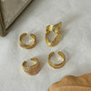 Casual Solid Color Titanium Steel Plating 18k Gold Plated Open Ring