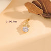 Cute Handmade Shiny Sunflower Leaves Heart Shape Brass 18k Gold Plated Zircon Charms In Bulk