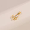 Cute Handmade Shiny Sunflower Leaves Heart Shape Brass 18k Gold Plated Zircon Charms In Bulk