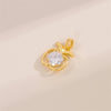 Cute Handmade Shiny Sunflower Leaves Heart Shape Brass 18k Gold Plated Zircon Charms In Bulk