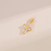 Cute Handmade Shiny Sunflower Leaves Heart Shape Brass 18k Gold Plated Zircon Charms In Bulk