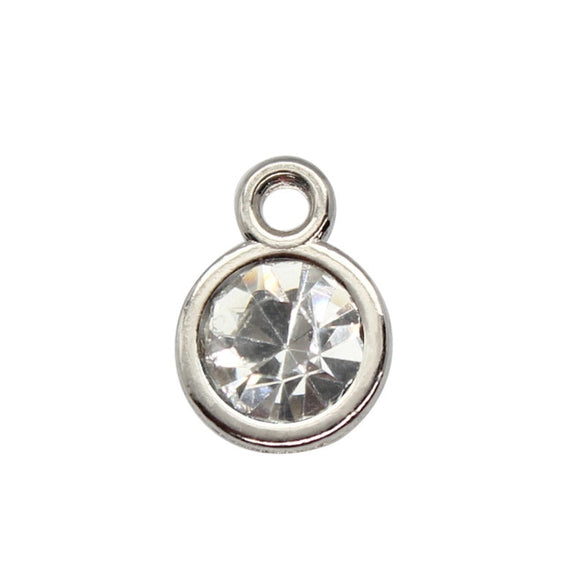 Diamond-encrusted Twelve Birthstone Colored Glass Pendant  Necklace Jewelry DIY Pet Alloy Accessories Jewelry