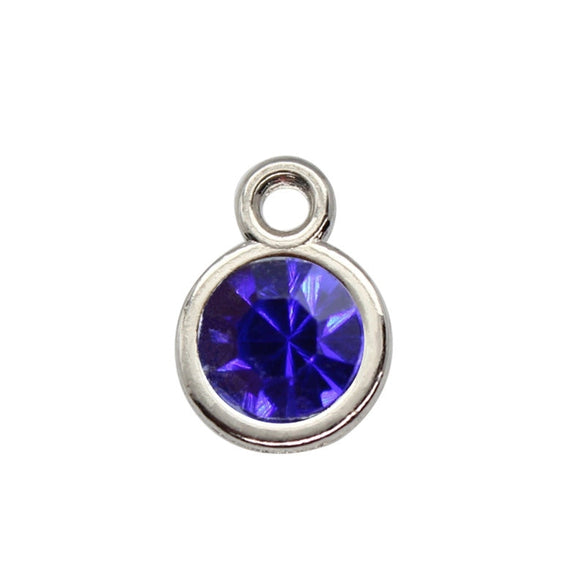 Diamond-encrusted Twelve Birthstone Colored Glass Pendant  Necklace Jewelry DIY Pet Alloy Accessories Jewelry