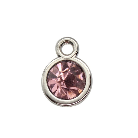 Diamond-encrusted Twelve Birthstone Colored Glass Pendant  Necklace Jewelry DIY Pet Alloy Accessories Jewelry