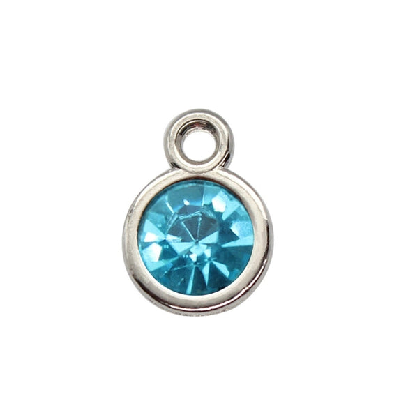 Diamond-encrusted Twelve Birthstone Colored Glass Pendant  Necklace Jewelry DIY Pet Alloy Accessories Jewelry