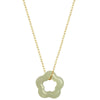 Elegant Flower Sterling Silver Plating Jade Pendant Necklace