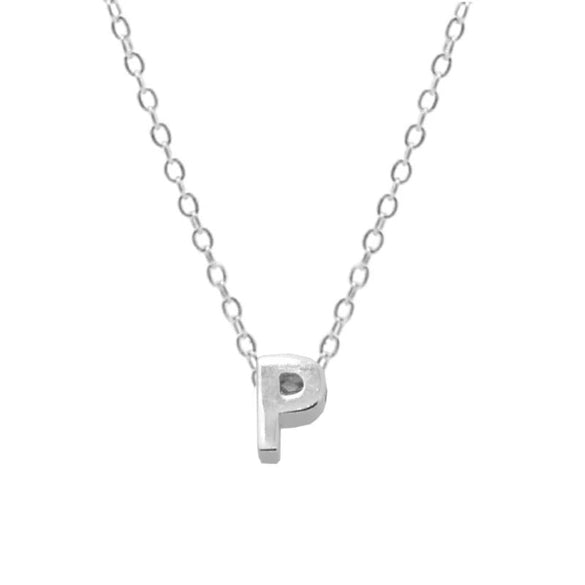 Elegant Letter Sterling Silver Pendant Necklace In Bulk