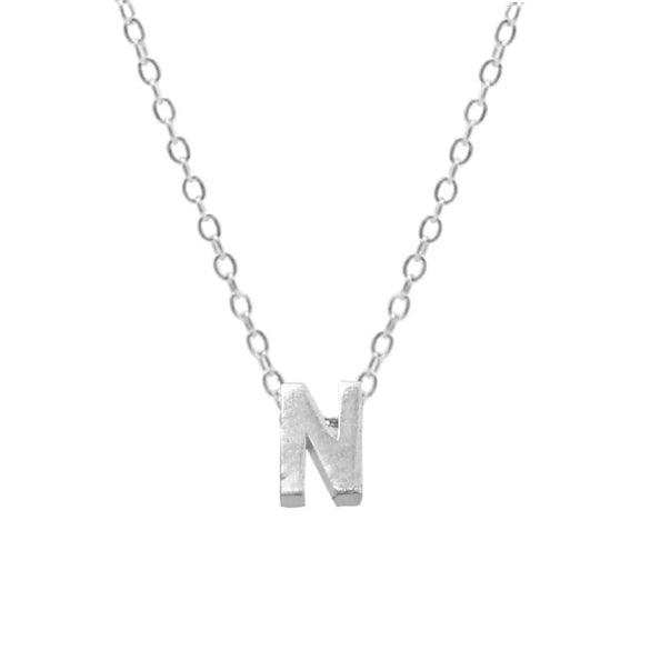 Elegant Letter Sterling Silver Pendant Necklace In Bulk