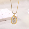 Elegant Retro Devil's Eye Rose Stainless Steel Enamel Plating 18k Gold Plated Pendant Necklace