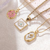 Elegant Retro Devil's Eye Rose Stainless Steel Enamel Plating 18k Gold Plated Pendant Necklace