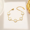 Elegant Simple Style Flower Titanium Steel Plating Inlay Shell Bracelets Earrings Necklace