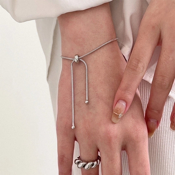 Elegant Simple Style Solid Color Titanium Steel Plating Gold Plated Bracelets Necklace