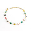 Ethnic Style Eye Stainless Steel Bracelets Necklace Patchwork Enamel Gold Plated Stainless Steel Bracelets