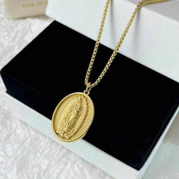 Ethnic Style Portrait Stainless Steel Titanium Steel Plating Pendant Necklace