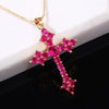 European And American Fashion Cross Zircon Copper Necklace