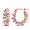 Fashion Full Inlaid Zircon Copper Lace Earrings U-shaped Earrings