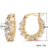 Fashion Full Inlaid Zircon Copper Lace Earrings U-shaped Earrings