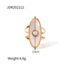 Fashion Geometric Stainless Steel Irregular Artificial Gemstones Gold Plated Rings
