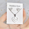 Fashion Letter Heart Shape Solid Color Titanium Steel Hollow Out Earrings Necklace 1 Set
