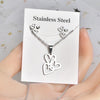 Fashion Letter Heart Shape Solid Color Titanium Steel Hollow Out Earrings Necklace 1 Set