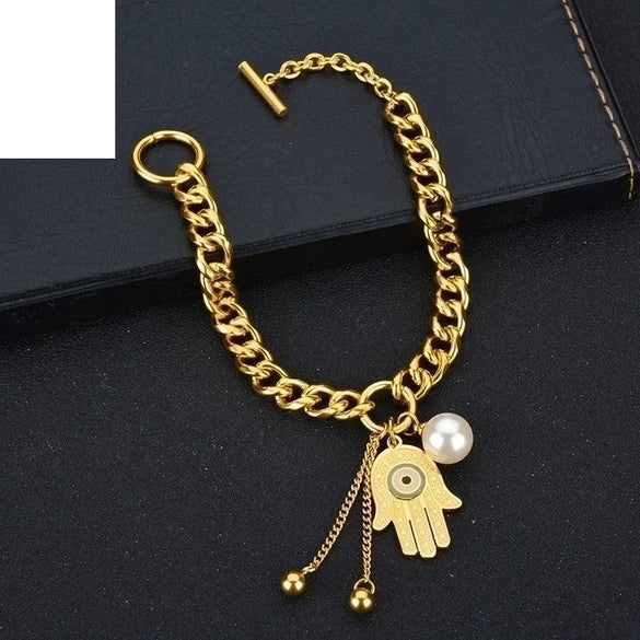 Geometric Titanium Steel Plating No Inlaid Bracelets