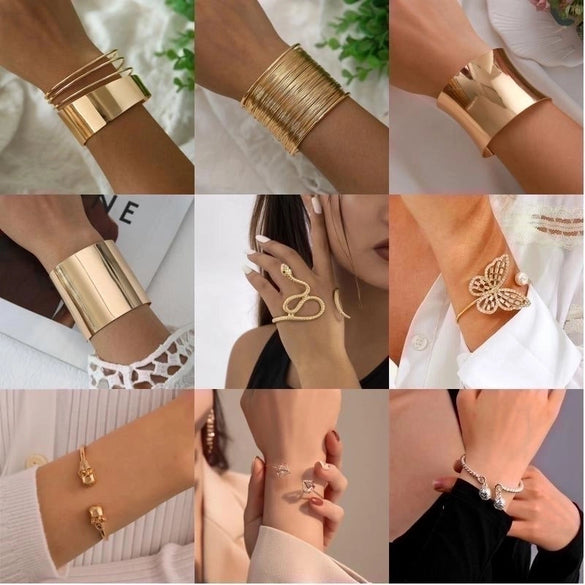 Hip-hop Classic Style Streetwear Animal Metal Plating Hollow Out Inlay Artificial Crystal Artificial Pearls Zircon 18k Gold Plated Silver Plated Wristband Bangle