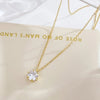 Ig Style Simple Style Round Stainless Steel Plating Inlay Zircon White Gold Plated Gold Plated Pendant Necklace