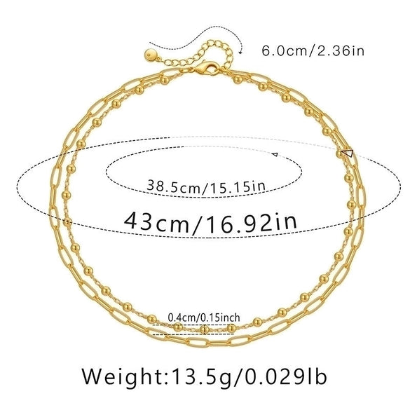 Ig Style Simple Style Solid Color Copper Plating Chain 18k Gold Plated Necklace