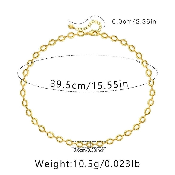 Ig Style Simple Style Solid Color Copper Plating Chain 18k Gold Plated Necklace