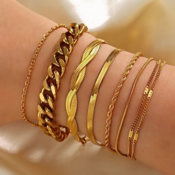 Ig Style Simple Style Twist Stainless Steel Plating 18k Gold Plated Bracelets