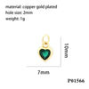 Inlaid Color Zircon Love Heart-shaped Necklace Bracelet Pendant Diy Decorative Pendant Handmade Materials Semi-finished Products Wholesale