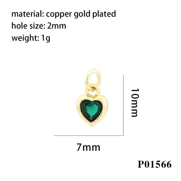 Inlaid Color Zircon Love Heart-shaped Necklace Bracelet Pendant Diy Decorative Pendant Handmade Materials Semi-finished Products Wholesale