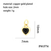 Inlaid Color Zircon Love Heart-shaped Necklace Bracelet Pendant Diy Decorative Pendant Handmade Materials Semi-finished Products Wholesale
