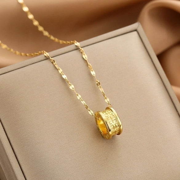 Lady Animal Flower Artificial Pearl Titanium Steel Copper Plating Inlay Zircon Pendant Necklace