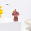 Natural Crystal Small Mushroom Pendant Agate Semi-precious Stone Ore Diy Necklace Ornament Wholesale