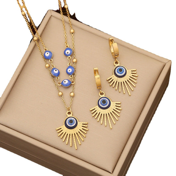 Expressive Eye Stainless Steel Electroplating Necklaces