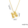 Letter Text Number Titanium Steel 18K Gold Plated Necklaces